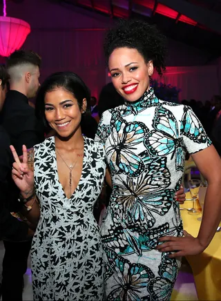 Bold and Beautiful - Somebody got the memo about prints! Both Jhene Aiko and fellow singer Elle Varner look lovely in their bold ensembles.&nbsp;  (Photo: Mark Davis/BET/Getty Images for BET)