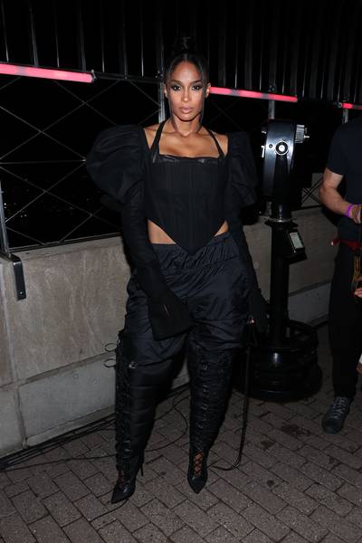 SEPT. 09: Ciara - Ciara&nbsp;served up sexy in an all-black look while taking in the fashions at the Laquan Smith show. (Photo by Cindy Ord/Getty Images) (Photo by Cindy Ord/Getty Images)