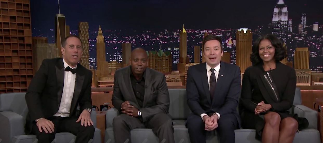 Dave Chappelle, Jerry Seinfeld and Stevie Wonder Send off Michelle