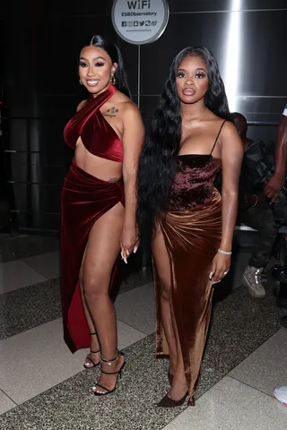SEPT. 09: Yung Miami and JT - The&nbsp;City Girls&nbsp;snapped a fashionable photo before sitting front row at the Laquan Smith show. (Photo by Cindy Ord/Getty Images) (Photo by Cindy Ord/Getty Images)