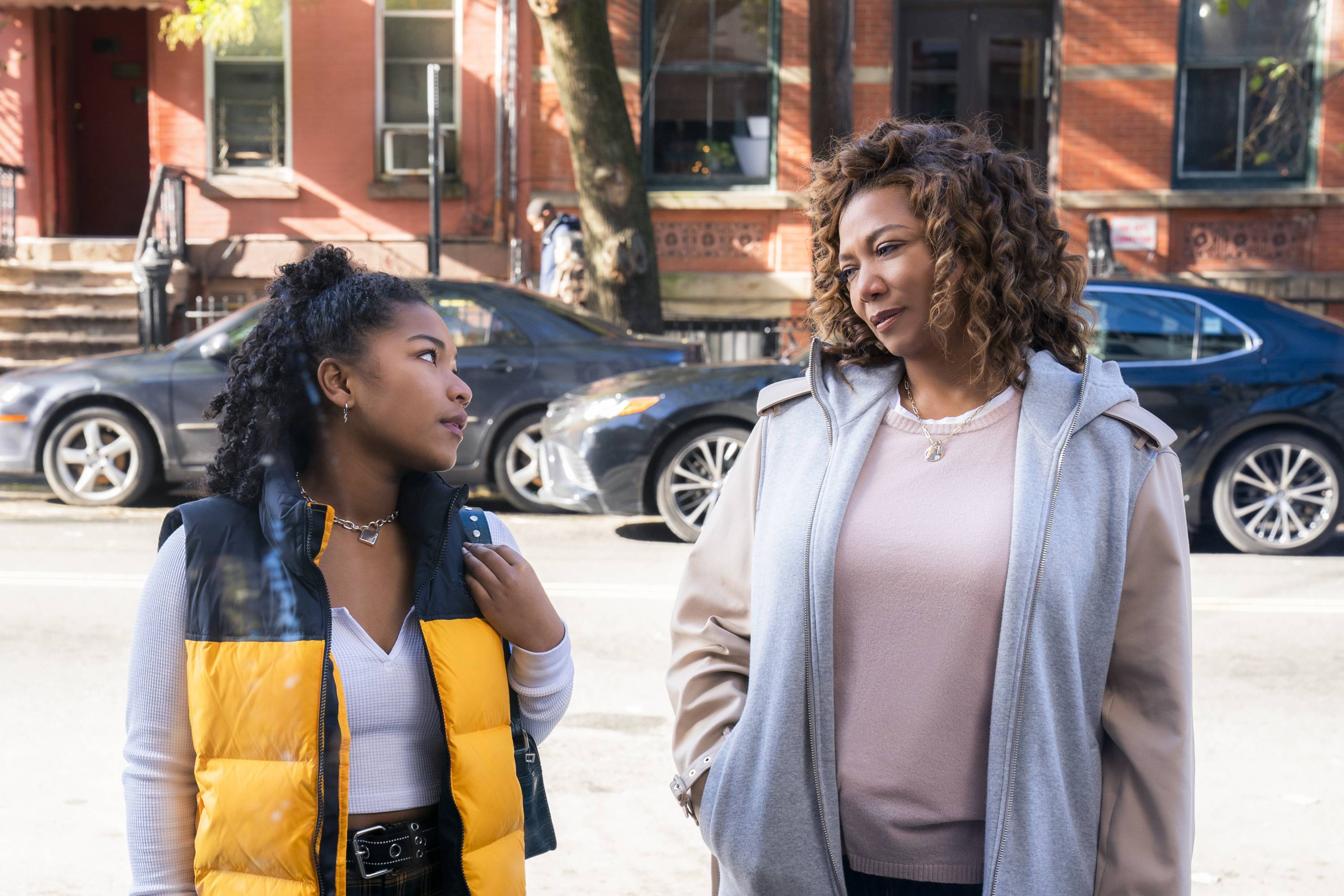 JERSEY CITY - NOVEMBER 23: The series premiere of the CBS Original drama THE EQUALIZER, starring Academy Award nominee and multi-hyphenate Queen Latifah, will be broadcast immediately following Super Bowl LV on Sunday, Feb. 7, 2021 (10:00-11:00 PM, ET/7:00-8:00 PM, PT; time is approximate after post-game coverage) on the CBS Television Network. THE EQUALIZER will move to its regular Sunday (8:00-9:00 PM, ET/PT) time period on Feb. 14, 2021. Pictured (L-R): Laya DeLeon Hayes as Delilah and Queen Latifah as Robyn McCall. (Photo by Barbara Nitke/CBS via Getty Images)