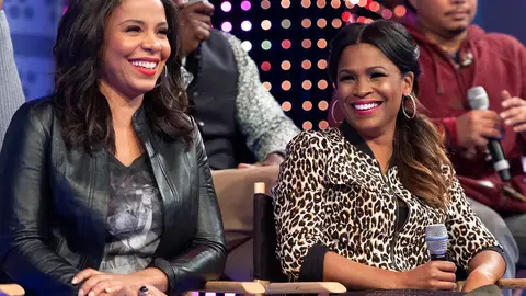 Where My Girls At? - Sanaa Lathan and Nia Long laughing it up while at 106.&nbsp; (Photo: D Dipasupil/BET/Getty Images)