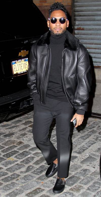 Fashionisto - Singer Miguel arrives to the CFDA and Vogue Fashion Fund Celebration in NYC. (Photo:&nbsp;&nbsp;Blayze / Splash News)