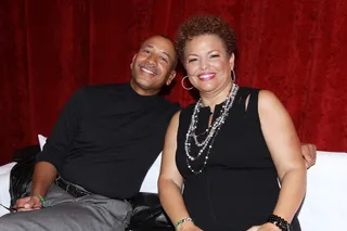After Party Conviviality - BET's Chairman and CEO Debra Lee is spotted having a great time inside the Malibu Red lounge alongside a guest. &nbsp;(Photo: Maury Phillips/BET/Getty Images for BET)