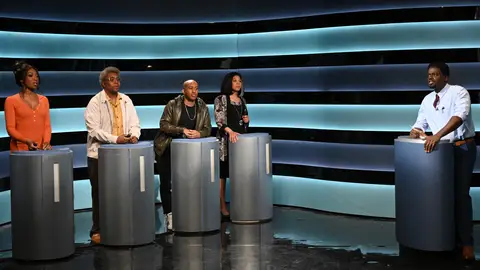 SATURDAY NIGHT LIVE -- "Daniel Kaluuya" Episode 1801 -- Pictured: (l-r) Ego Nwodim, Kenan Thompson, Chris Redd, Punkie Johnson, and host Daniel Kaluuya during the "Doctor Game Show" sketch on Saturday, April 3, 2021 -- (Photo By: Will Heath/NBC/NBCU Photo Bank via Getty Images)
