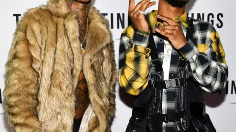 WEST HOLLYWOOD, CALIFORNIA - DECEMBER 15: Hip hop duo Rae Sremmurd with Swae Lee (L) and Slim Jxmmi attend the TINGS Magazine Issue 2 Launch Event Hosted By Rae Sremmurd at 1OAK on December 15, 2018 in West Hollywood, California. (Photo by Rodin Eckenroth/Getty Images)