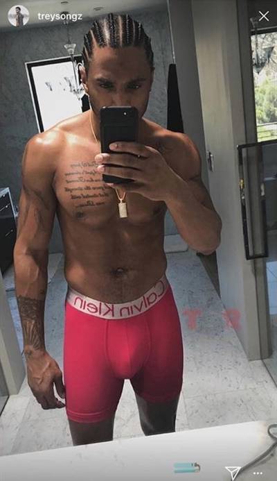 Trey Songz - Trigga is already a walking thirst trap without even trying, but he took things up a notch when he posted a photo of him wearing nothing but some skin-tight Calvin Klein boxer briefs and everyone lost their minds.(Photo: Trey Songz via Instagram)