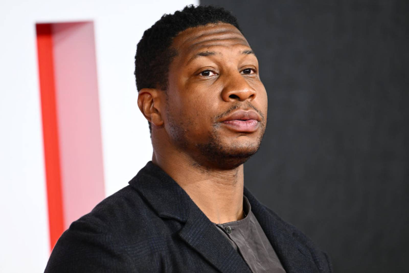 Jonathan Majors attends the "Creed III" European Premiere at Cineworld Leicester Square on February 15, 2023 in London, England. (Photo by Joe Maher/Getty Images)
