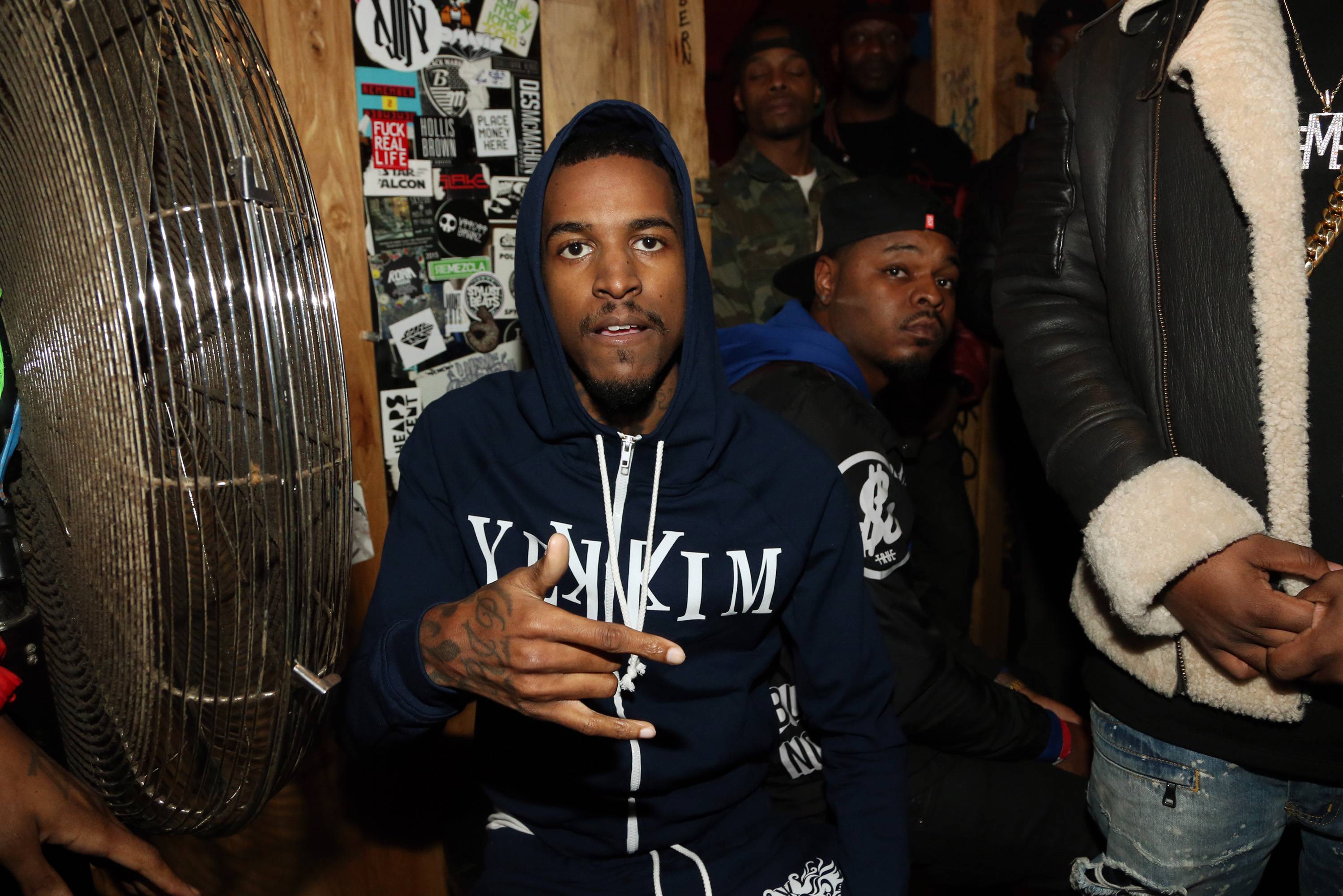 NEW YORK, NY - JANUARY 12:  Recording artist Lil Reese backstage at Webster Hall on January 12, 2016, in New York City.  (Photo by Johnny Nunez/WireImage)