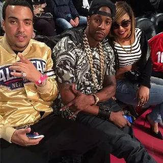 2Chainz @hairweavekiller - All the stars were out All-Star Weekend! 2Chainz caught up with French Montana and Ashanti court side.(Photo: 2 Chainz via Instagram)