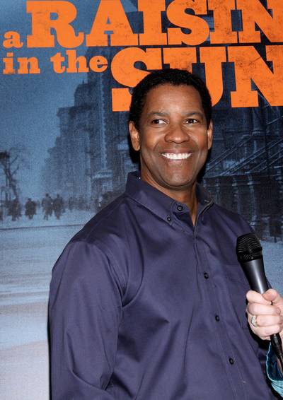 Back to Broadway - Denzel Washington&nbsp;speaks during a meet and greet with the cast of his upcoming Broadway production, A Raisin in the Sun, at the rehearsal space at Lincoln Center in New York City.&nbsp;(Photo: Joseph Marzullo/WENN.com)