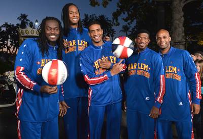 The Harlem Globetrotters - February 19, 2014 - The Harlem Globetrotters were ballin'...literally. Watch a clip now!&nbsp;&nbsp;(Photo: Alberto E. Rodriguez/Getty Images)