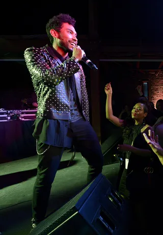 Sure Thing - Miguel proves that not all of the action is on the court during All-Star Weekend with a performance at the GQ &amp; LeBron James NBA All-Star Party.  (Photo: Michael Loccisano/Getty Images for GQ)