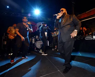 You Know They Got It - Rick Ross and The Roots perform Jay Z's track &quot;F--kwithmeyouknowigotit&quot; at the GQ &amp; LeBron James NBA All-Star Party.&nbsp; (Photo: Michael Loccisano/Getty Images for GQ)