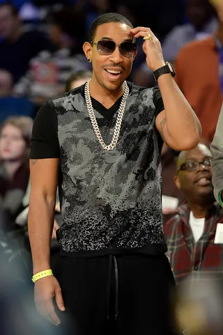 Luda on the Loose - Ludacris hangs out courtside during the Skills Contest of the NBA All-Star Weekend.  (Photo: Mike Coppola/Getty Images)