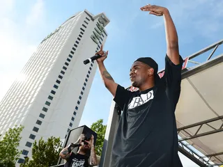 "Michael Jordan" Feat. SchoolBoy Q - Years before his "Control" verse waged a war on the rap game, Kendrick Lamar just wanted to be like Mike. In 2010, he dropped the Schoolboy Q-assisted track named after the sport's great and predicted his own rise, rapping: "Seen too many of ya'll getting money/Know my time coming."&nbsp;(Photo: Ethan Miller/Getty Images)