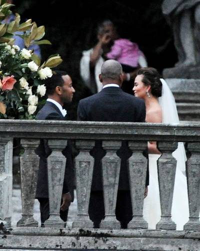 Newly Wed - John Legend and Chrissy Teigen take their vows as husband and wife at the hotel Villa Pizzo on Lake Como in Italy.&nbsp;(Photo: Splash News)