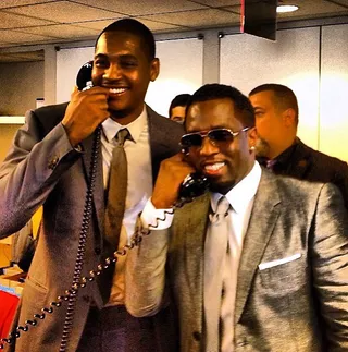 Diddy @iamdiddy - Knicks forward Carmelo Anthony and Diddy take care of business with a smile.(Photo: Diddy via Instagram)