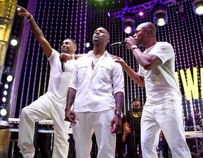 Best Group: TGT - TGT, comprised of R&amp;B vocalists&nbsp;Tyrese,&nbsp;Ginuwine and Tank, showed what they could do when they brought their super talents together on their collective debut Three Kings.(Photo: Vincent Sandoval/FilmMagic)