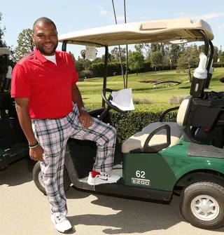 Tee Time - Actor Anthony Anderson enjoys some downtime at the Grey Goose-sponsored Halle Berry Celebrity Golf Tournament at the Wilshire Country Club in Los Angeles.  (Photo: Jesse Grant/Getty Images for Grey Goose Vodka)