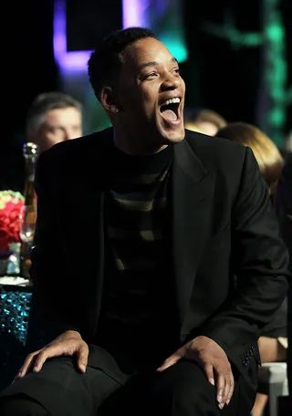 Open Wide - Actor Will Smith enjoys a laugh at the 12th Annual Michael Jordan Celebrity Invitational Gala at ARIA Resort and Casino in Las Vegas. (Photo: Isaac Brekken/Getty Images for Michael Jordan Celebrity Invitational)