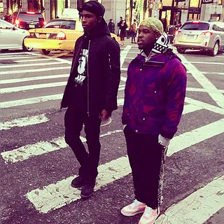 A$AP Ferg @asapferg - Standout A$AP Mobb members A$AP Rocky and A$AP Ferg spent some downtime in New York's busy downtown area this week. Luckily the two Harlem MCs didn't start a flash mob. (Photo: Instagram via A$AP Ferg)