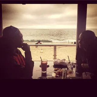 Future @1freebandz - Auto-tune rapper/crooner Future isn't shy about sharing candid moments with his R&amp;B boo Ciara. The couple enjoyed some good grub and conversation with a breathtaking view of the ocean. (Photo: Instagram via Future)