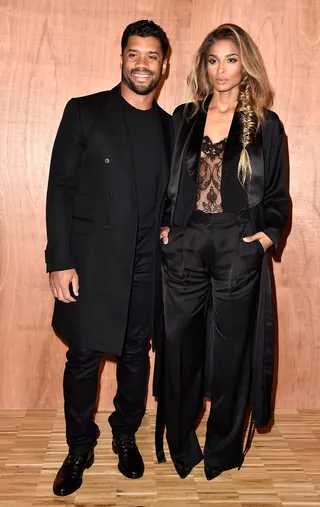 All-Black Everything - Russell Wilson and Ciara made a strong appearance at the Givenchy show during Paris Fashion Week.(Photo: Pascal Le Segretain/Getty Images)