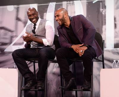 Handsome Two - Actors Morris Chestnut and Omari Hardwick attend the &quot;The Leading Man&quot; panel discussion during the 2014 American Black Film Festival at Metropolitan Pavilion in New York City. (Photo: Andrew H. Walker/Getty Images)