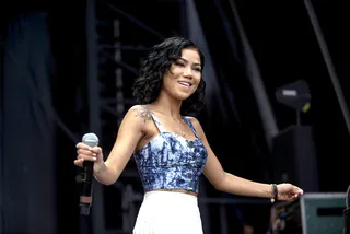 "Promises," Featuring Miyagi and Namiko - Jhené teams with two of the most important people in her life, her brother who passed away,&nbsp;Miyagi, and her daughter, Namiko, to craft this smooth, airy track, which showcases the rising R&amp;B diva's breezy vocal style.(Photo: London Entertainment / Splash News)
