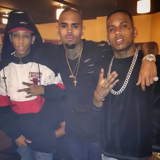 The Homies - "Said if you got a problem, baby, you can get the back hand&nbsp; Tryna say that I'm a bad man; sayin' labor was a bad plan But I don't feel no pressure. Same way I feel about your impression&nbsp; It's money over depression, representing for the reckless Know you could feel my presence through the message" — "Show Must Go On" (Photo: Kid Ink via Instagram)