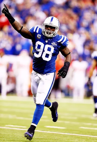 NFL Suspends Robert Mathis - The NFL and the Indianapolis Colts announced Friday that outside linebacker Robert Mathis will be suspended for the first four games of the 2014 season for violating the league’s performance-enhancing drug policy. Mathis was reportedly taking the fertility drug Clomid and was not aware that it’s one of the NFL’s noted performance-enhancing drugs that has been prohibited by the league for years.&nbsp;(Photo: Andy Lyons/Getty Images)