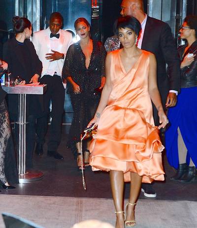 Solange on the infamous elevator incident: - “What’s important is that my family and I are all good. What we had to say collectively was in the statement that we put out, and we all feel at peace with that.”(Photo: Splash News)