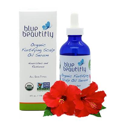 Blue Beautifly Organic Fortifying Scalp Oil Serum - $52.00 - There?s nothing like an oil treatment for dry, damaged hair. This nourishing serum conditions and cultivates healthier hair growth at the root level. The rich blend of oils used to hydrate the hair, like Jojoba, Argan, Sesame, Camellia Seed, and Castor, offers regenerative and nutritious properties for healthier locks.(Photo: Courtesy of www.bluebeautifly.com)