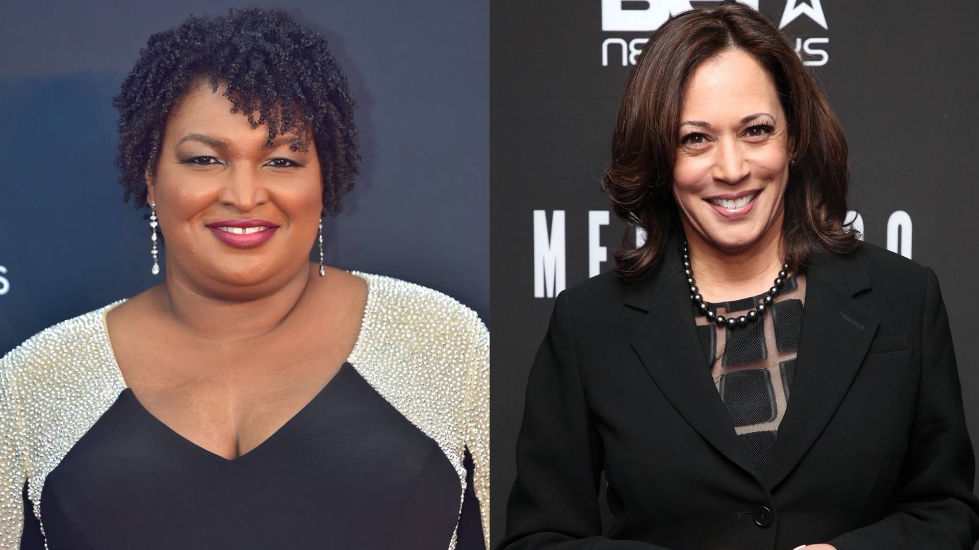 Stacey Abrams and Kamala Harris on BET Buzz 2020.
