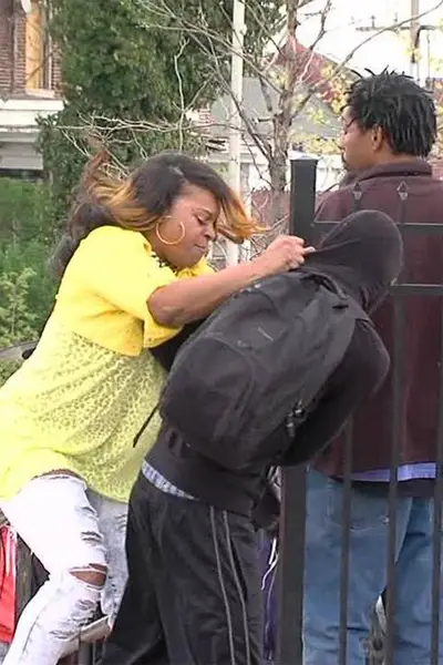 Baltimore mom Toya Graham on losing it when she saw her son rioting: - &quot;He gave me eye contact. And at that point, you know, not even thinking about cameras or anything like that. That's my only son and, at the end of the day, I don't want him to be a Freddie Gray.&quot;(Photo: WMAR Baltimore)