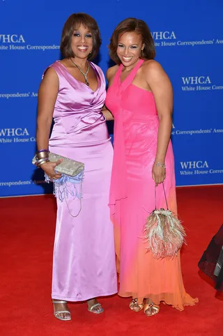 Gayle King - Oprah's bestie and her daughter Kirby Bumpus look ready for spring in floral hues.  (Photo: Michael Loccisano/Getty Images)