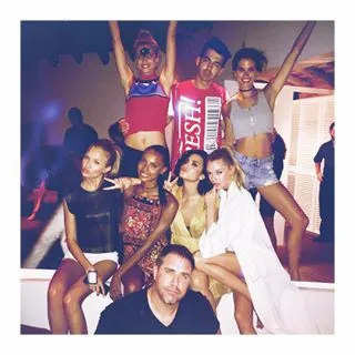 Demi Lovato - Squad goals! The “Confident” singer and her crew (including crooner Joe Jonas and Victoria's Secret model Jasmine Tookes) own the night in St. Barts. (Photo: Demi Lovato via Instagram)