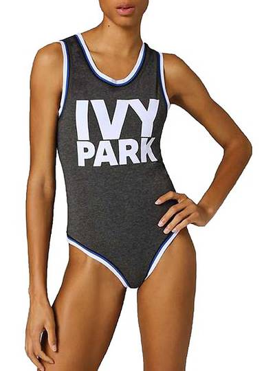 Ivy Park Stripe Trim Logo Bodysuit ($50) - What would Bey do? Be boss as hell in this gray logo-printed bodysuit, that’s what.&nbsp;(Photo: Ivy Park)