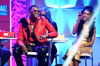 Soulja Boy and actress Jasmin Brown watch the ceremony. - (Photo: Marcus Ingram/Getty Images for BET)&nbsp;