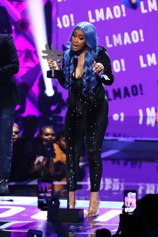 ThatGirlJayCole accepts the LMAO! Award. - (Photo: Bennett Raglin/Getty Images for BET)&nbsp;