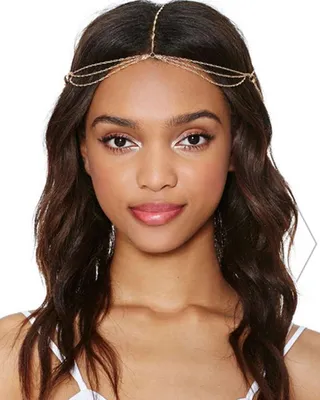 Nasty Gal All Fall Down Headpiece - A maxi dress and gladiator sandals are the way to go when rocking a cascading gold headpiece boasting multiple layers of chains. We hope you’re ready to channel your inner goddess.  (Photo: NastyGal)