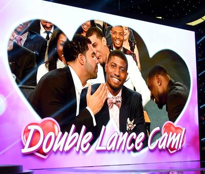 Drake and Lance Stephenson Blow in Paul George's Ear - Moments after Drake&nbsp;gave Lance Stephenson a taste of his own medicine by blowing in his ear — the same way the former Indiana Pacers guard did to LeBron James&nbsp;— Drizzy and Stephenson combined to give the treatment to Pacers All-Star Paul George.&nbsp;(Photo: Michael Buckner/Getty Images For ESPYS)