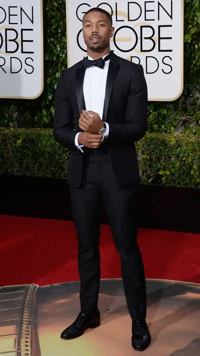 Michael B. Jordan - The Creed star is all class in a time-honored black tie tuxedo.(Photo: Kevork Djansezian/NBC/NBCU Photo Bank via Getty Images)