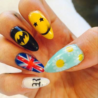 Rita Ora - Who knew she was a Batman fan? The British bombshell shows love to the caped crusader, adding the Union Jack, daisies, a monogram decal and a starry-eyed smiley face for some flair.  (Photo: Rita Ora via Instagram)