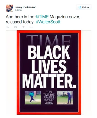 @Deray - (Photo: Time Magazine, April 20, 2015 via DeRay Mckesson via Twitter)