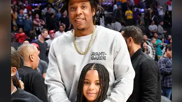 Jay-Z and Blue Ivy on BET Buzz 2020.