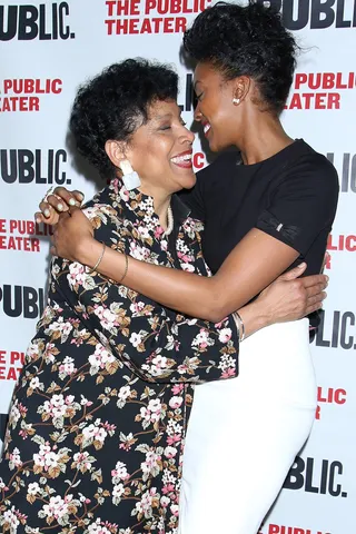 Like Mother, Like Daughter - Phylicia Rashad and Condola Rashad shared an embrace during the opening party for Head of Passes at the Public Theater in New York.(Photo: Joseph Marzullo/WENN.com)
