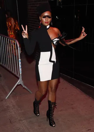 Janelle Monae - All eyes were on&nbsp;Janelle Monae&nbsp;as she remixed her Met Gala look to style in a Christian Siriano black-and-white dress.&nbsp;(Photo: Daniel Zuchnik/GC Images)