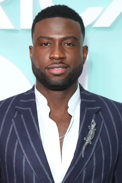 Star Sinqua Walls, who portrays Don Cornelius on the show, poses on the red carpet. - (Photo by Leon Bennett/Getty Images for BET)